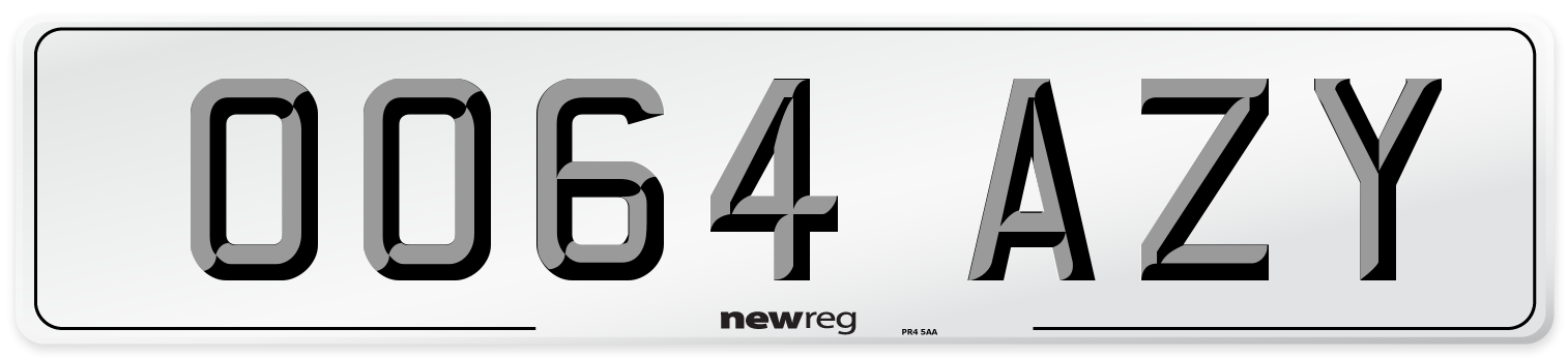 OO64 AZY Number Plate from New Reg